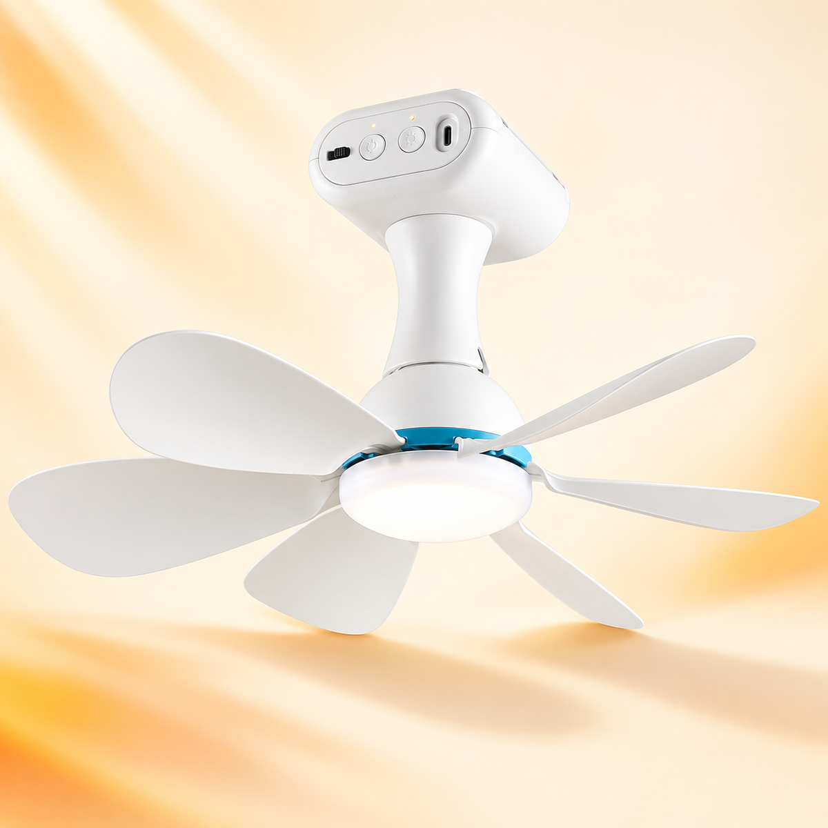 30,000mAh Solar Ceiling Fan Light with 20W Panel & Remote