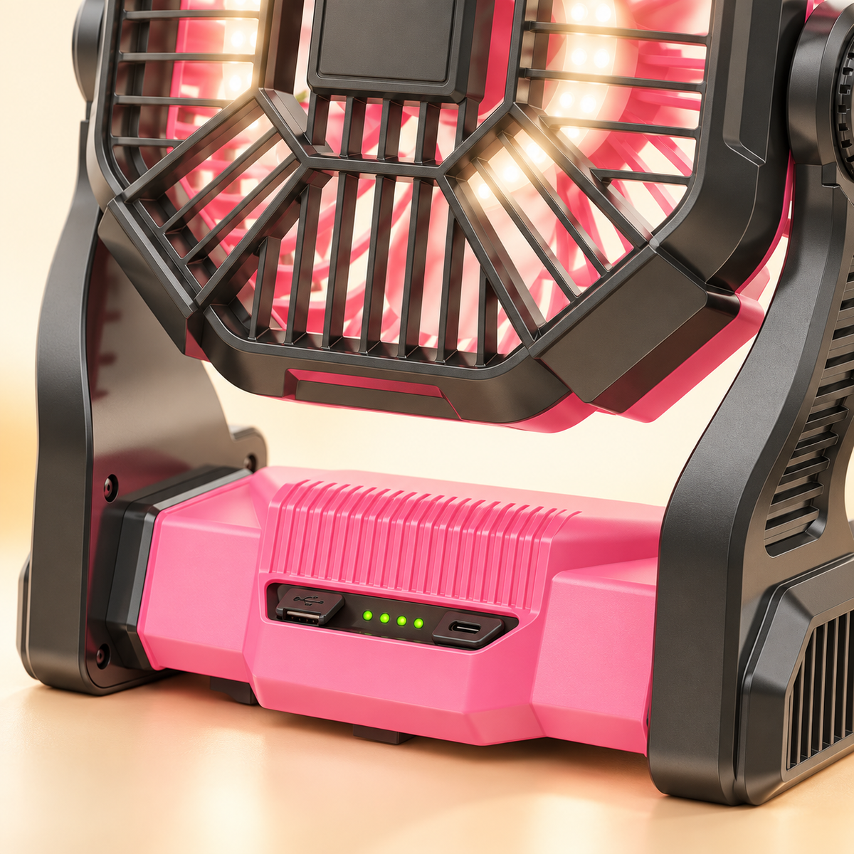 30,000mAh Solar Camping Fan with LED Light & 10W Solar Panel