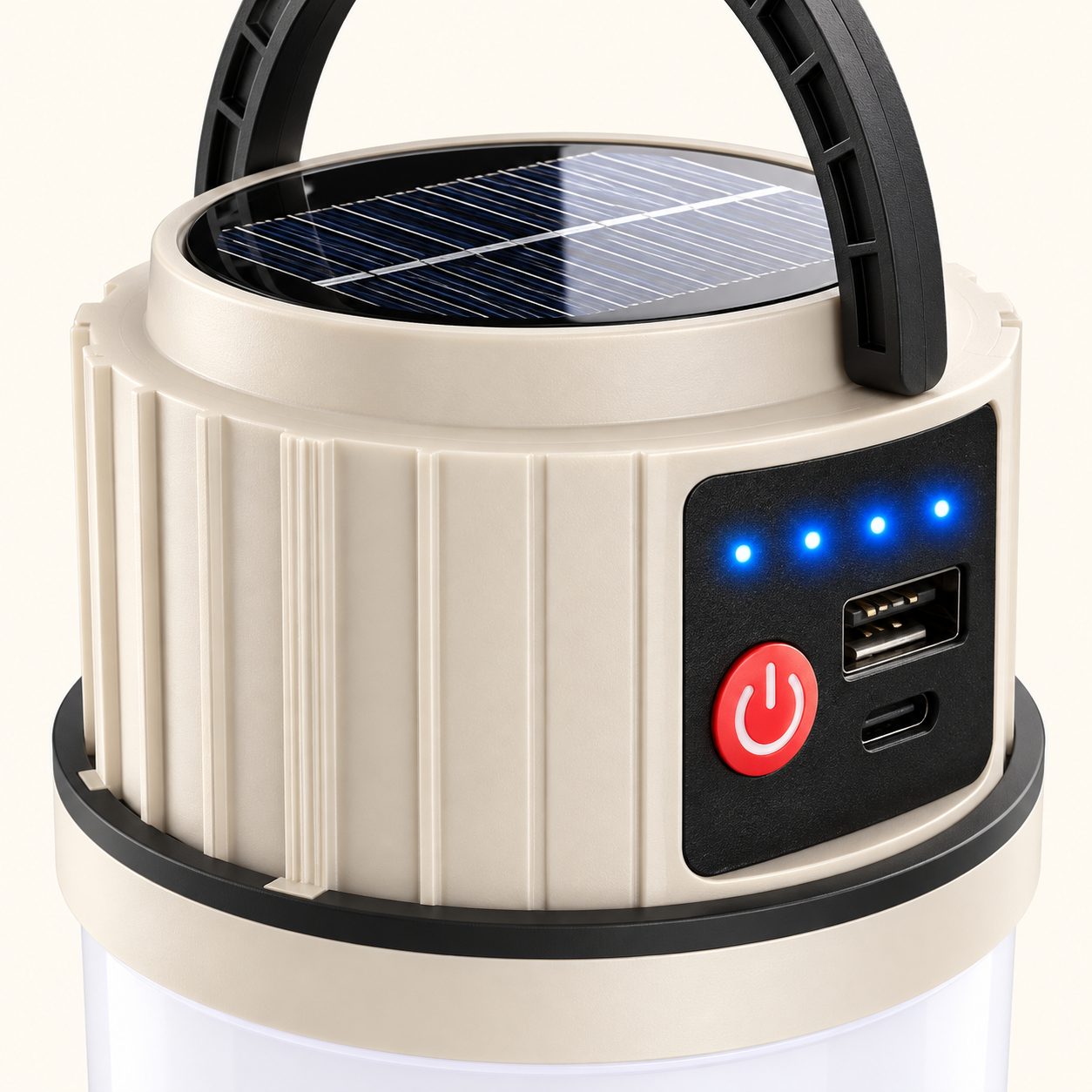 Solar LED Camping Lantern with 7 Light Modes & Power Bank